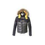 Short 100% Waxed Cotton Fur Hooded Down Coat / Outerwear For Male thumbnail-1