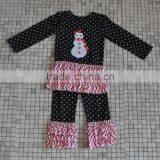 Winter Custom Children Red Xmas Outfits Set Baby Girls Christmas Clothes thumbnail-5