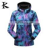 2016 womens outdoor Camo jacket waterproof breathable softshell jacket