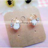 2017 Korean Version Of The New Fashion Crystal Silver Leaf Earrings Female High Quality Jewelry Factory Direct Wholesale thumbnail-3