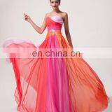 Hot Sale Elegant Design Grace Karin Sexy Strapless Red Chiffon Long Cheap Prom Dresses CL6069-2# thumbnail-2