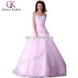 2015 Grace Karin Pink Organza Sweetheart Charming Bridal Wedding Dress CL4523