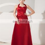 Sexy Halter Sleeveless Evening Gowns Backless Floor Length Zipper Ruched Mother Of The Bride Dress