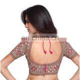 Dark Pink Color Raw Silk Readymade Blouse for Women thumbnail-2