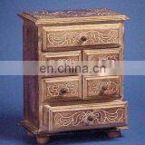 Carved Wood Chest Of Drawers (Cabinet)