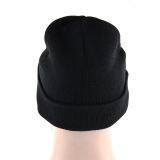 Embroidery Logo Acrylic Knitted Beanie Cap Hat for Man thumbnail-2