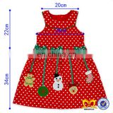 Christmas Latest Western Dress Patterns For Girls Cute Long Sleeve White Dot Green Bow Fashen Socks And Snowman Red Dress Kids