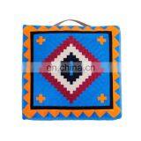 Wholesale India Home Decoration Eco Ottoman Wool Embroidered Floor Cushion Cotton Woven Square Moroccan Pouf thumbnail-5