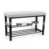 Customized Multi Design Storage Metal Shoe Rack Half-PU Foldable Storage Chair Saving Place in Doorway thumbnail-6