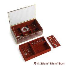 Red Glass Luxury Jewelry Box Net Red Earring Ring Jewelry Hand Jewelry Desktop Finishing Storage Box Display Stand thumbnail-1