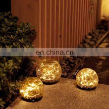 Solar LED Ground Plug Light Glass Ball Garden Courtyard LED Waterproof Decorative Light