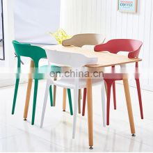 Outdoor Furniture Stackable Colorful Plastic Restaurant Cafe Tables Chairs With Tree Back