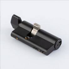 Gun Black Color Diamond and Rhombus Shaped Thumbturn Single Open Euro Profile Brass Lock Cylinder thumbnail-3