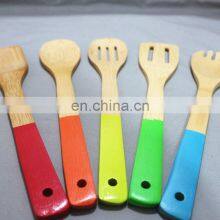 Wholesale Colorful Non-stick Lacquered Handle Kitchen Bamboo Bbq Spatula thumbnail-5