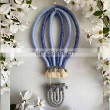 Hot Selling Macrame Colorful The Hot Air Balloon Bow Wall Decor, High Quality Boho Nursery Baby Room Vietnam Supplier thumbnail-4