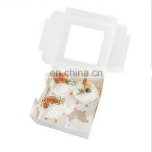 Wholesale 2 4 6 12 Holes Custom Food Grade White Cardboard Transparent Cake Packaging Box Muffin Cupcake Box With Clear Window