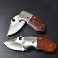 Hunting Military Small Knives Survival Outdoor Tool Wood Handle Mini Pocket Folding Knife thumbnail-5