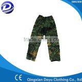 green camouflage waterproof rainpants