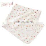 Japanese wholesale products cute flower pattern soft natural cotton 100% gauze and pile baby bath towels for girl