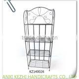 KZ140008 4 Tiers Wrought Iron Indoor Home Supermarket Shelf Metal Vegetable Rack thumbnail-5