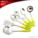 Food grade 6 piece stainless steel cooking tools kitchen utensils set