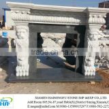 Natural white marble electric fireplace mantel