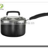 Black Aluminum Non-stick Milk Stock Sauce Pan Cooking Milk Stock Pot Cookware Set Milk Pot Cookware Long S/S Handle thumbnail-1