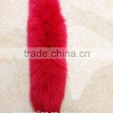 Solid Dyed Red Color Fox Tail From Blue Fox for Keychain and Butt Plug Tail thumbnail-1