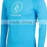 92% Polyester 8% Spandex (Lycra) Crew Neck Long Sleeves Cosmic Blue Compression Shirt / Rash Guard With Printing