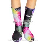 cheap sport colorful softtextile neoprene printed sport sand socks