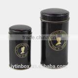 Black Color Round Tea Tin Can/tea Tin Set