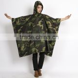 Cheap full Length Printed PVC Hooded Rain military poncho for adults