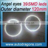 120mm SMD LED Ring Xenon Headlight 39 Leds Angel Eyes thumbnail-1