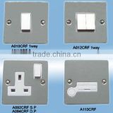 A010-A012-A092-A110 Pressed Polished Chrome Wall Switch and Socket