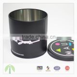 Round shape tin box 9.52*9.80cm black tin can