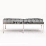 Modern Black Leather Barcelona Bench Replica