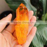 Natural Aura Quartz Crystal Titanium Coating Crystal Point thumbnail-3