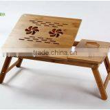 best quality multifactional bamboo notebook table with usb fan
