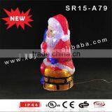 Wholesale Outdoor Acrylic Santa Clause Sitting on Chimney Christmas Decoration With LED Light thumbnail-3