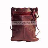 Ladies Sling Bag With Zipper Pockets & Flap Pocket Genuine Leather thumbnail-2