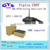Android Vigica C60T IPTV Box With DVB-T2 Function Smart tv Box
