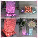Light up Decoration 10cm Rechargeable Colorful Wedding Crystal Centerpiece Vase
