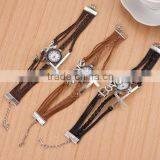 2015 New Fashion Around Wrap Watch Cross Charm Bracelets Women's Quartz Wrist Watch thumbnail-2