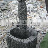 Black Granite Stone Fountain With Frog