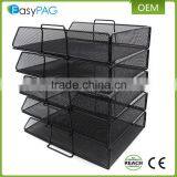 Good Flanging School / Office Mesh Desk Supplies Organizer 5 Tier Wall Mounted File Holder Magazine Rack thumbnail-6