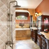 Antique brass bath&shower faucet set with 8 inch rainfall shower head