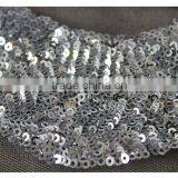 Latest Black and Silver Wave Sequin Pattern Textile Fabric, Sequin Fabric Textile for Home Textile thumbnail-6