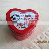 print flat lid heart shape chocolate tin box