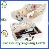 2 Bottle Wooden Wine Boxes Handmade Natural Pine Wood Wine Travel Storage Box thumbnail-6