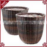 S&D Synthetic Rattan Garden Pots for Sale Planting Pots Cheap , Indoor&Outdoor Rattan Flower Pot , Stackable Plastic Garden Pots thumbnail-2